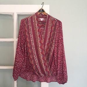 Wrap Front Boho Blouse